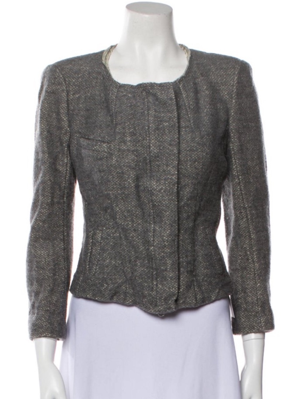 Isabel Marant zippered tweed virgin wool jacket blazer size M